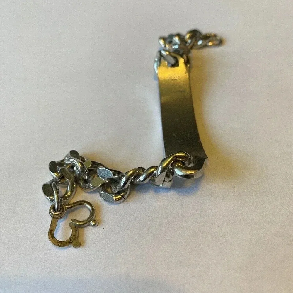 VTG Nickel Silver Kinney Tigger Mount Wachuseet Comm College Bracelet Unisex 8”